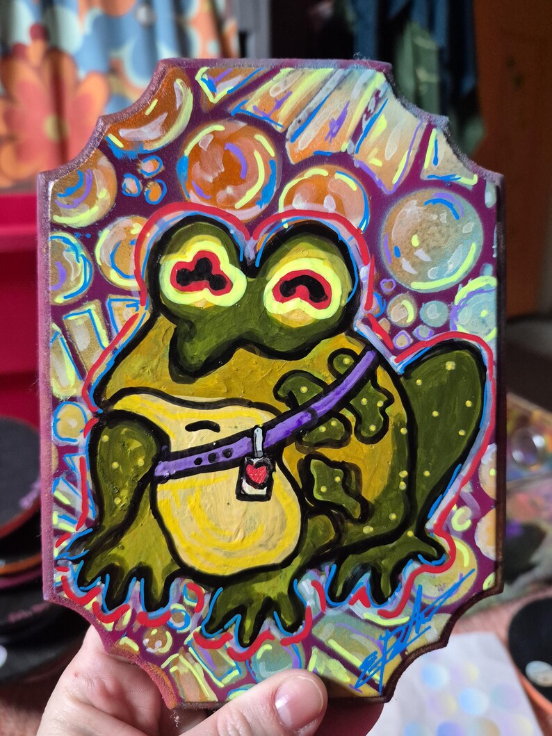 Hypnotoad — 5×7 acrylic on wood plaque